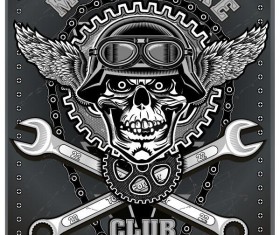 Motorcycle club sign design vector 04