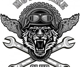Motorcycle club sign design vector 06