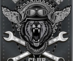 Motorcycle club sign design vector 07