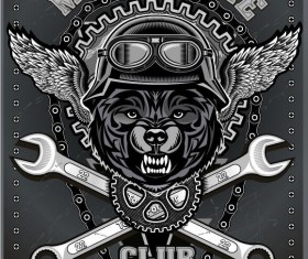 Motorcycle club sign design vector 08