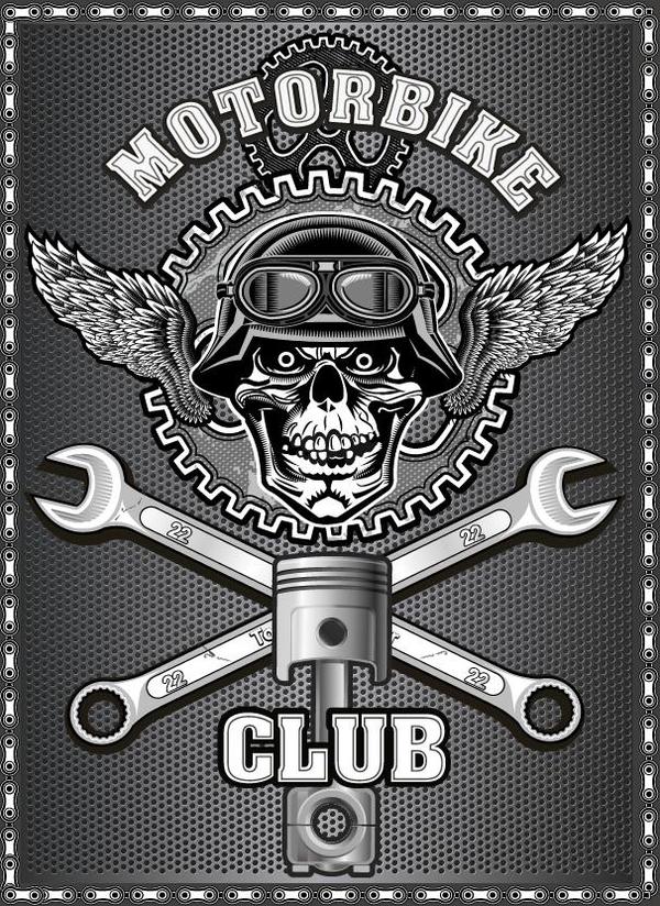 Motorcycle club sign design vector 10