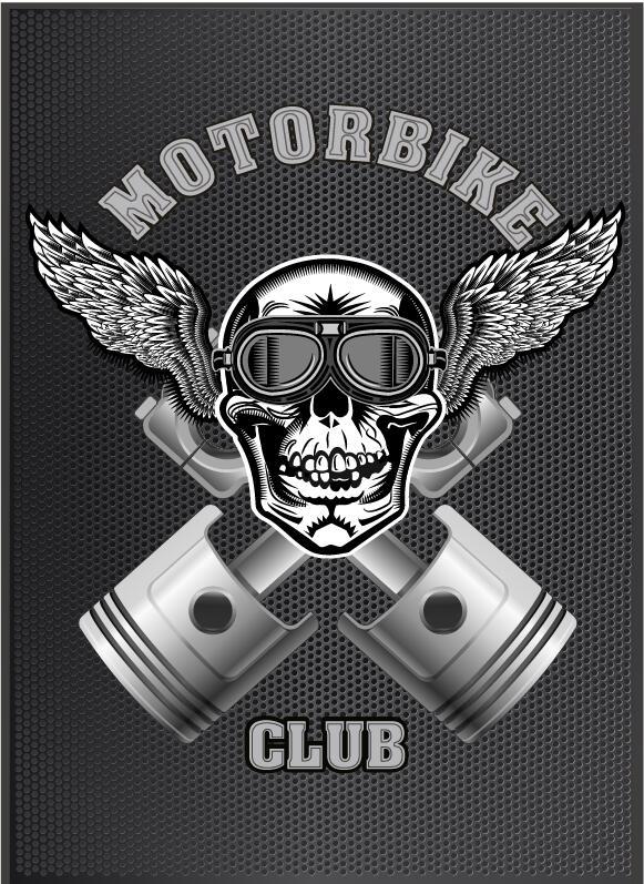Download Motorcycle club sign design vector 11 free download