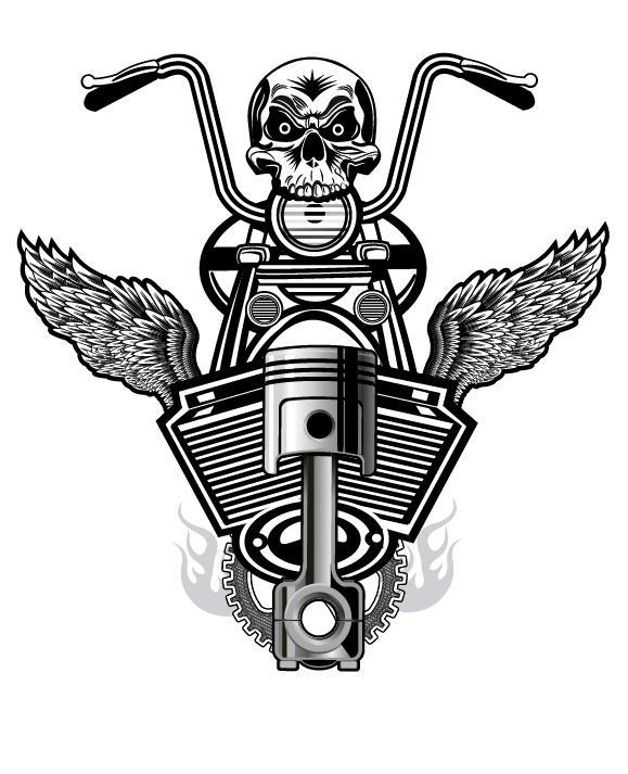 Motorcycle club sign design vector 13