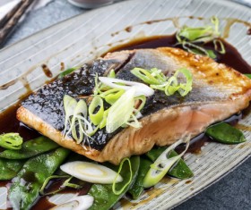 Mouth-watering delicious fish dishes Stock Photo 06
