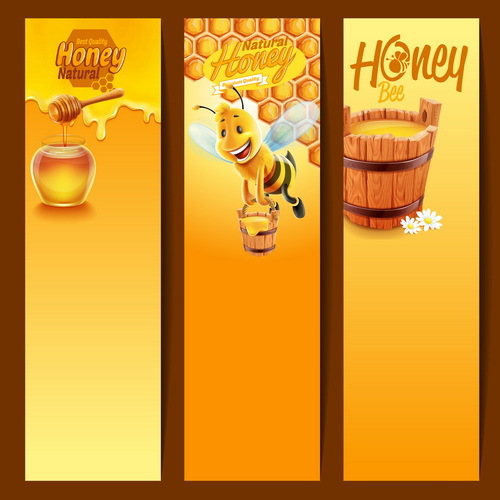 Nature honey banners design vectors 01