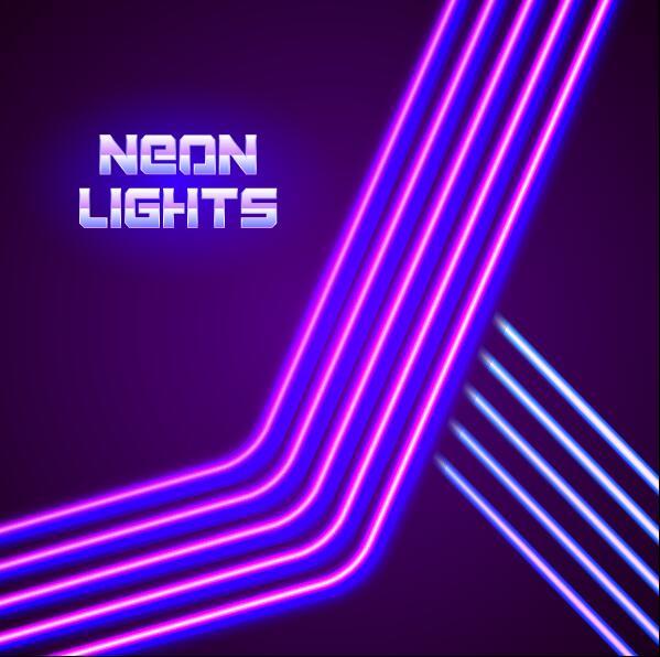Neon lights shining background vector 03
