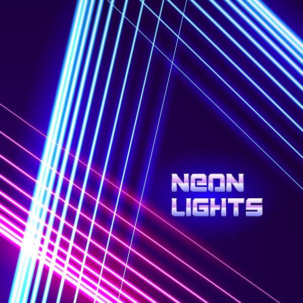 Neon lights shining background vector 04