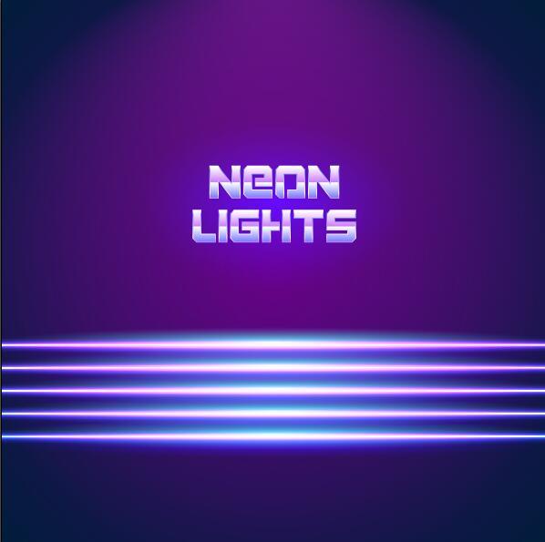 Neon lights shining background vector 14