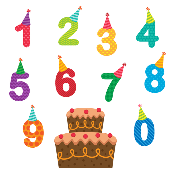 Download Number with birthday cake vector free download