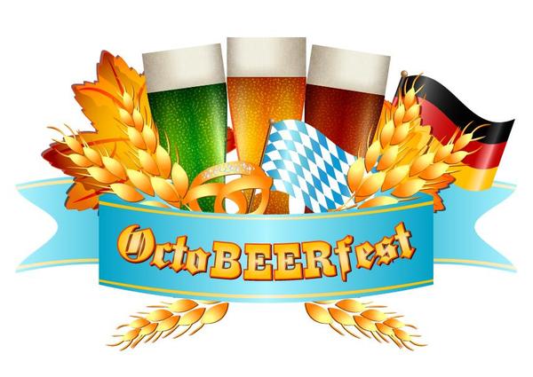 Oktoberfest labels design vector 05