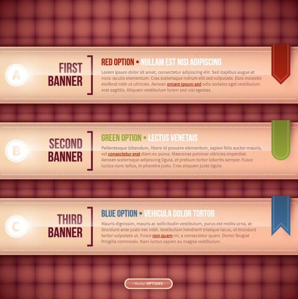 Options banners business vector 04
