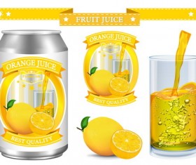 Orange juice design labels vector 04