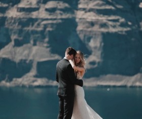 Outdoor beautiful wedding photos Stock Photo