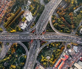 Overlooking China Shanghai overpass Stock Photo