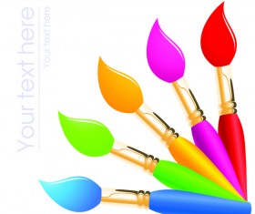 Paint pen with white background vector 02