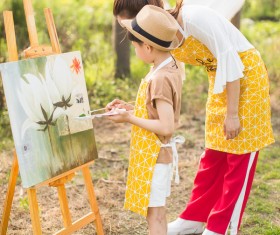 Painting children Stock Photo