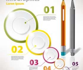 Pen with circle light infographic vector