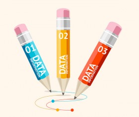 Pencil modern business infographic template vector material 02