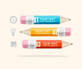 Pencil modern business infographic template vector material 03