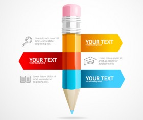 Pencil modern business infographic template vector material 04