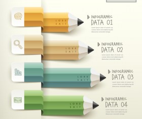Pencil modern business infographic template vector material 08
