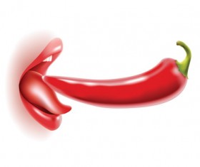 Pepper with red lips vector 01