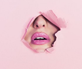 Pink lips Stock Photo