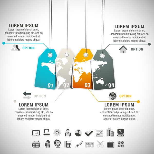 Pizzle modern infographic template vector 13