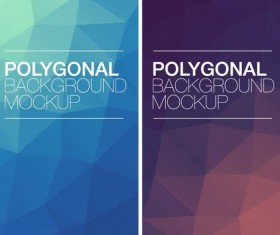Polygonal vertical banners vectors set 02