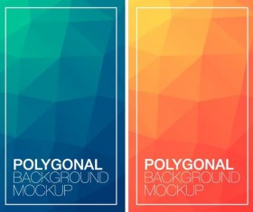 Polygonal vertical banners vectors set 06