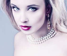 Pretty girl wearing earrings Stock Photo 03