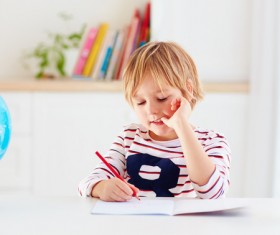 Pupils doing homework Stock Photo