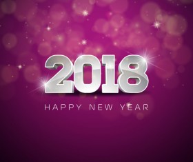 Purple 2018 new year background design vector