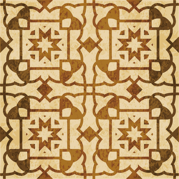 Retro kaleidoscope floral seamless pattern vector 08
