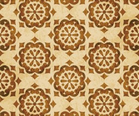 Retro kaleidoscope floral seamless pattern vector 12