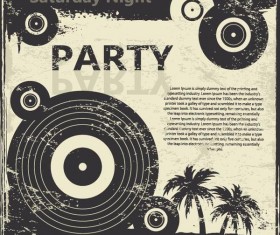 Retro party flyer teplate design vector 01