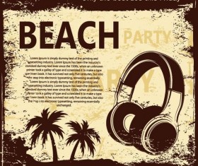 Retro party flyer teplate design vector 02