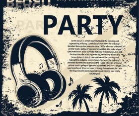 Retro party flyer teplate design vector 04