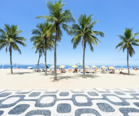 Rio De Janeiro beach sidewalk Stock Photo 02