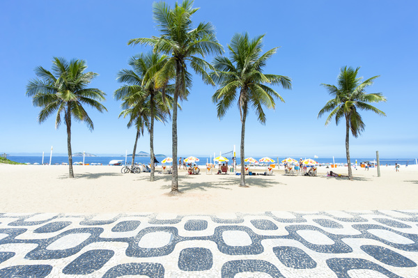 Rio De Janeiro beach sidewalk Stock Photo 02