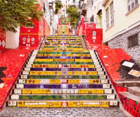Rio de Janeiro Art Stairs Stock Photo