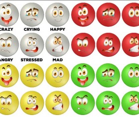 Round funny expression icons