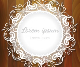 Round pattern on wooden background vector