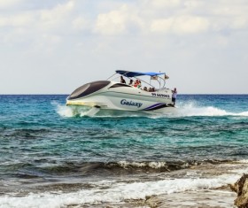 Sea high speed yacht Stock Photo