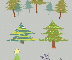 Set of christmas trees vector