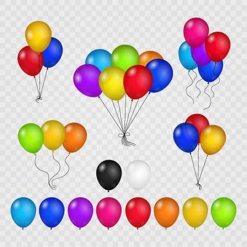 Set of colored balloon vector illustration