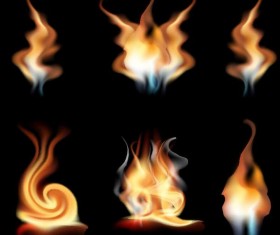 Set of fires illustration vector 02