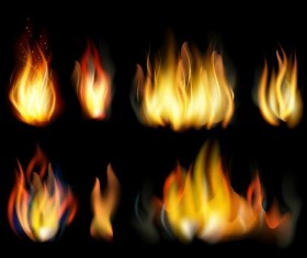 Set of fires illustration vector 04