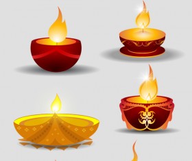 Set of holiday candels vector