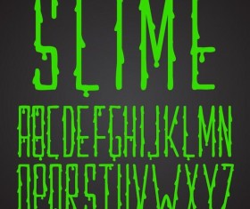 Shiny green drop alphabet vector